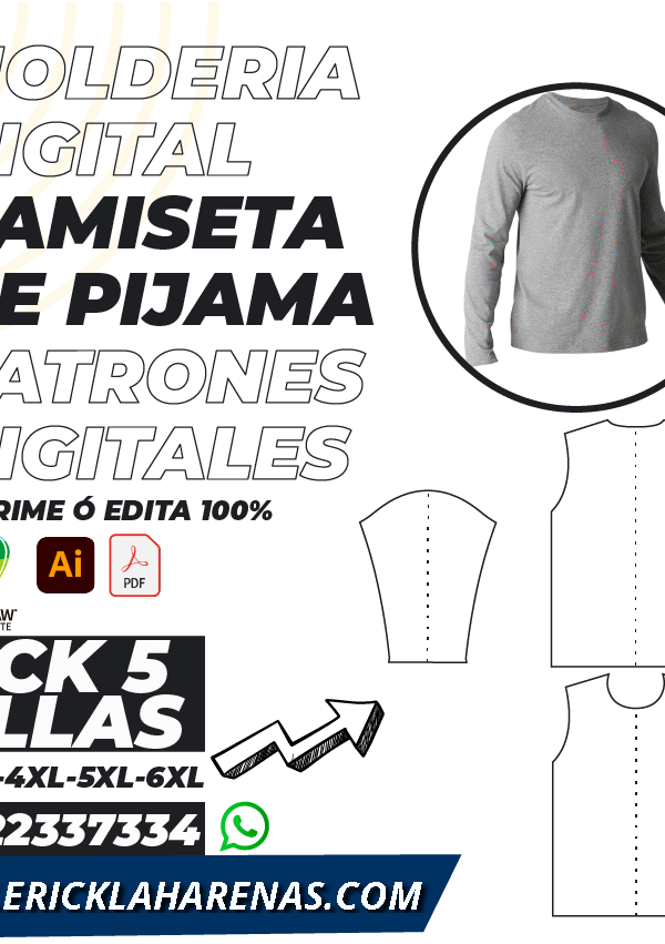 Molde CAMISETA DE PIJAMA GRANDES